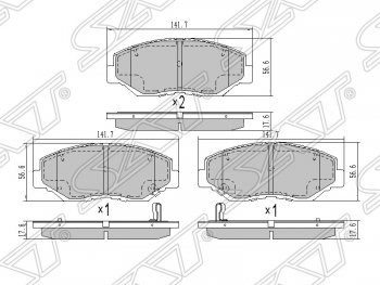 1 389 р. Колодки тормозные SAT (передние)  Honda Accord  CL - CR-V  RD4,RD5,RD6,RD7,RD9   с доставкой в г. Новочеркасск. Увеличить фотографию 1