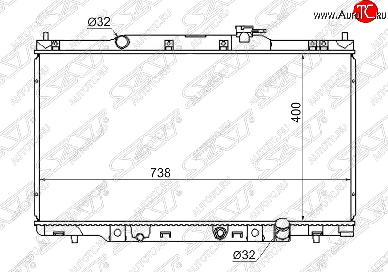 6 199 р. Радиатор двигателя SAT (пластинчатый, МКПП/АКПП)  Honda CR-V  RD4,RD5,RD6,RD7,RD9  - Element  1  с доставкой в г. Новочеркасск