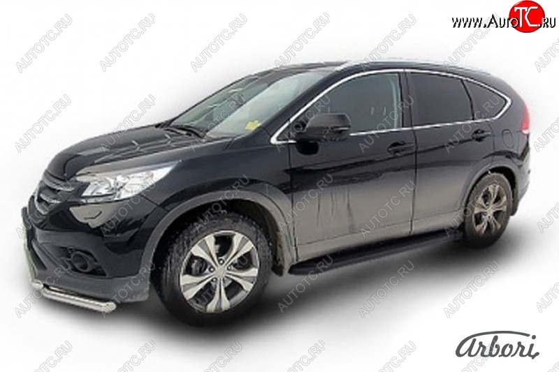 11 609 р. Порожки для ног Arbori Optima Black Honda CR-V RM1,RM3,RM4 дорестайлинг (2012-2015)  с доставкой в г. Новочеркасск