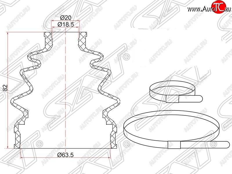 459 р. Пыльник ШРУСа (наружный) SAT  Honda Fit  1 (2001-2007), Mazda 323/Familia  седан (1998-2004)  с доставкой в г. Новочеркасск