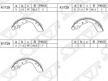 1 299 р. Колодки тормозные SAT (задние) Honda Jazz (2001-2008)  с доставкой в г. Новочеркасск. Увеличить фотографию 1