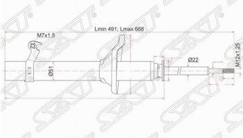 3 199 р. Левый амортизатор передний SAT  Honda HR-V ( GH1,GH2,  GH3, GH4,  GH1, GH2) (1998-2005) дорестайлинг 3 дв., дорестайлинг 5 дв., рестайлинг 3 дв., рестайлинг 5 дв.  с доставкой в г. Новочеркасск. Увеличить фотографию 1