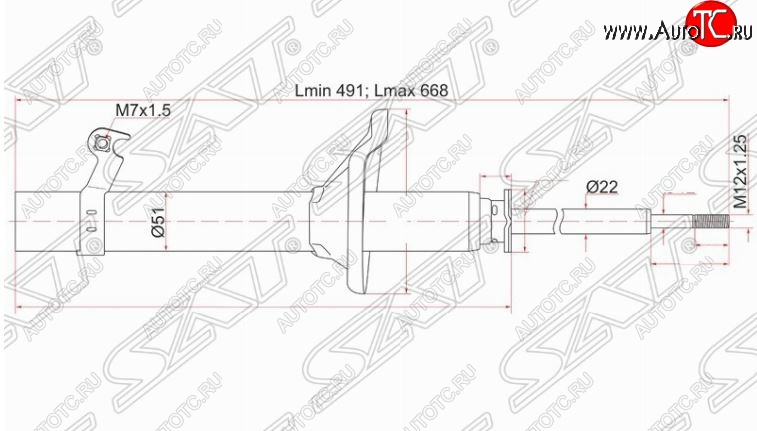 3 199 р. Левый амортизатор передний SAT  Honda HR-V ( GH1,GH2,  GH3, GH4,  GH1, GH2) (1998-2005) дорестайлинг 3 дв., дорестайлинг 5 дв., рестайлинг 3 дв., рестайлинг 5 дв.  с доставкой в г. Новочеркасск