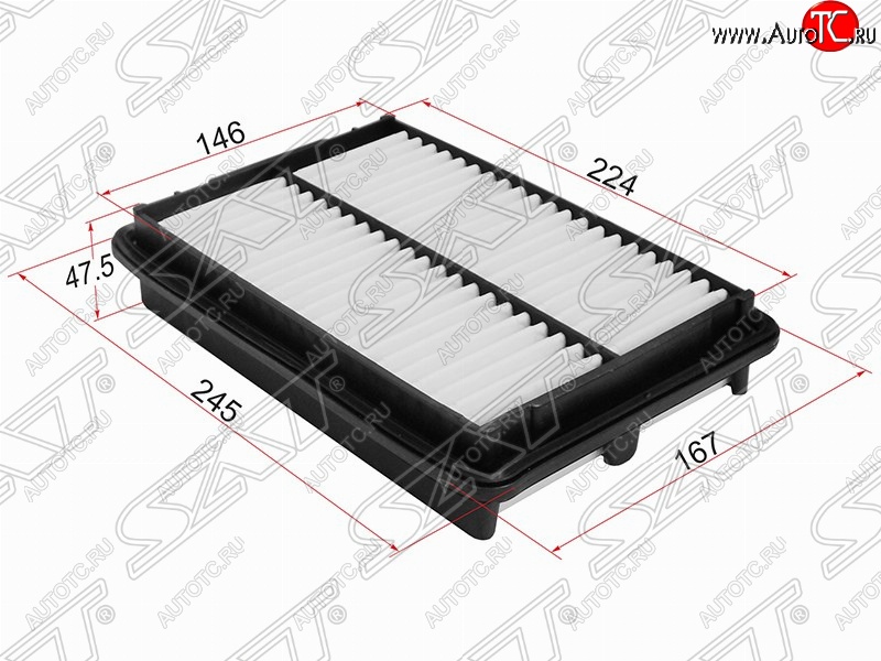 389 р. Фильтр воздушный двигателя SAT (245/224х167/146х47.2 mm)  Honda Odyssey  2 (1999-2003)  с доставкой в г. Новочеркасск