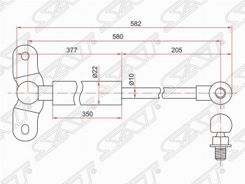 989 р. Правый упор крышки багажника SAT (газовый)  Honda Odyssey  2 (1999-2003)  с доставкой в г. Новочеркасск. Увеличить фотографию 1