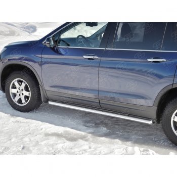 17 599 р. Пороги труба d63 SLITKOFF (вариант №1)  Honda Pilot  YF6 (2016-2019) дорестайлинг  с доставкой в г. Новочеркасск. Увеличить фотографию 4