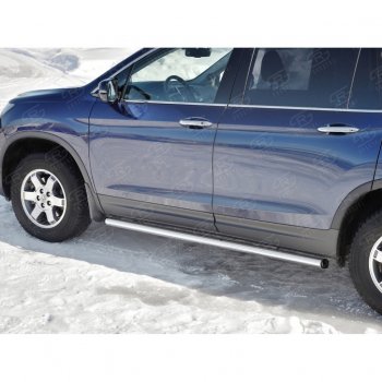 16 549 р. Пороги труба d63 SLITKOFF (вариант №2)  Honda Pilot  YF6 (2016-2019) дорестайлинг  с доставкой в г. Новочеркасск. Увеличить фотографию 4