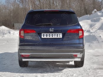 16 799 р. Защита заднего бампера (Ø63 мм, нержавейка) SLITKOFF  Honda Pilot  YF6 (2016-2019) дорестайлинг  с доставкой в г. Новочеркасск. Увеличить фотографию 4