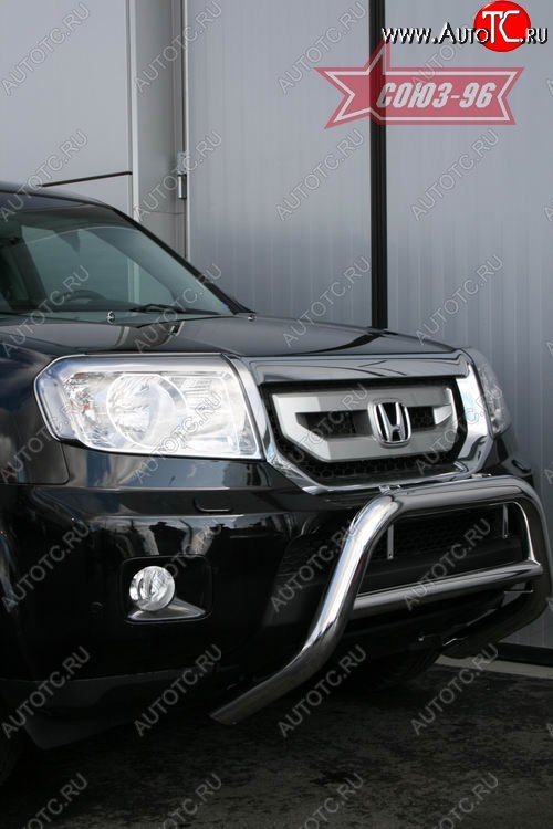 20 114 р. Защита переднего бампера Souz-96 (d76) Honda Pilot YF4 дорестайлинг (2008-2011)  с доставкой в г. Новочеркасск