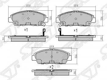 1 329 р. Колодки тормозные SAT (передние)  Honda Accord  CF (1997-2000) седан дорестайлинг  с доставкой в г. Новочеркасск. Увеличить фотографию 1