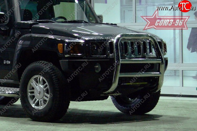 19 439 р. Защита переднего бампера Souz-96 (d76) HUMMER H3 (2005-2010)  с доставкой в г. Новочеркасск