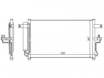 Радиатор кондиционера SAT Hyundai Accent седан ТагАЗ (2001-2012)