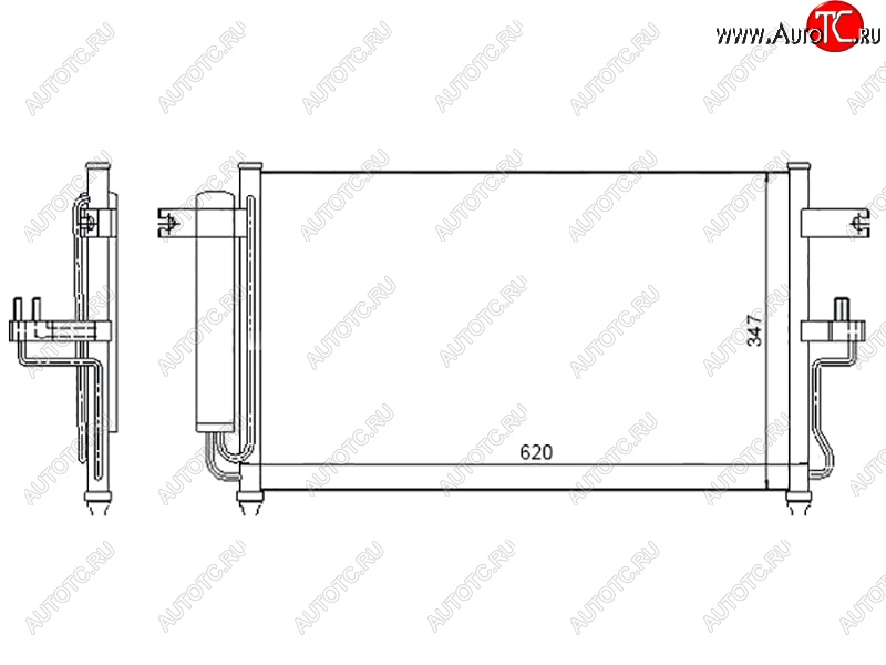 4 599 р. Радиатор кондиционера SAT Hyundai Accent седан ТагАЗ (2001-2012)  с доставкой в г. Новочеркасск