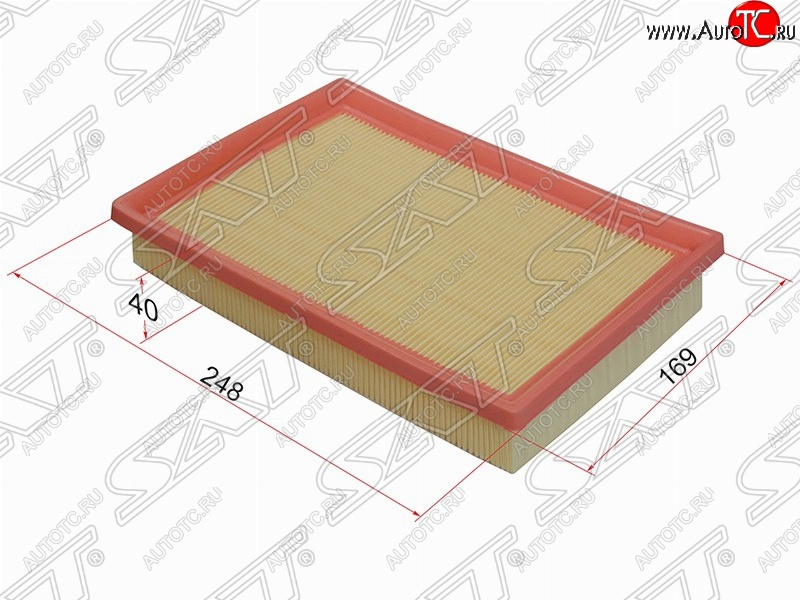 271 р. Фильтр воздушный двигателя SAT (248х169х40 mm)  Hyundai Accent  седан ТагАЗ (2001-2012), Mitsubishi Delica  4 (1994-2007), Mitsubishi L400 (1994-2006)  с доставкой в г. Новочеркасск