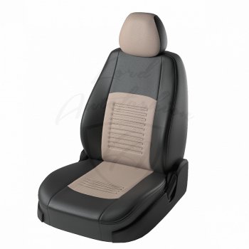 7 999 р. Чехлы для сидений Lord Autofashion Турин (экокожа) Hyundai Accent седан ТагАЗ (2001-2012) (Чёрный, вставка бежевая)  с доставкой в г. Новочеркасск. Увеличить фотографию 1