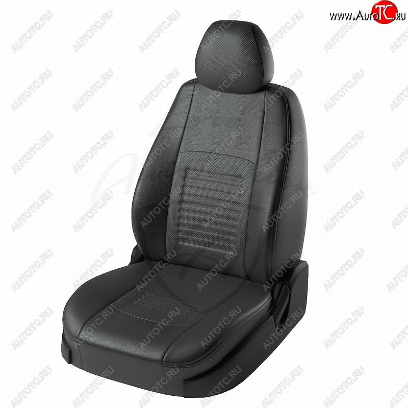 7 999 р. Чехлы для сидений Lord Autofashion Турин (экокожа)  Hyundai Accent  седан ТагАЗ (2001-2012) (Чёрный, вставка чёрная)  с доставкой в г. Новочеркасск