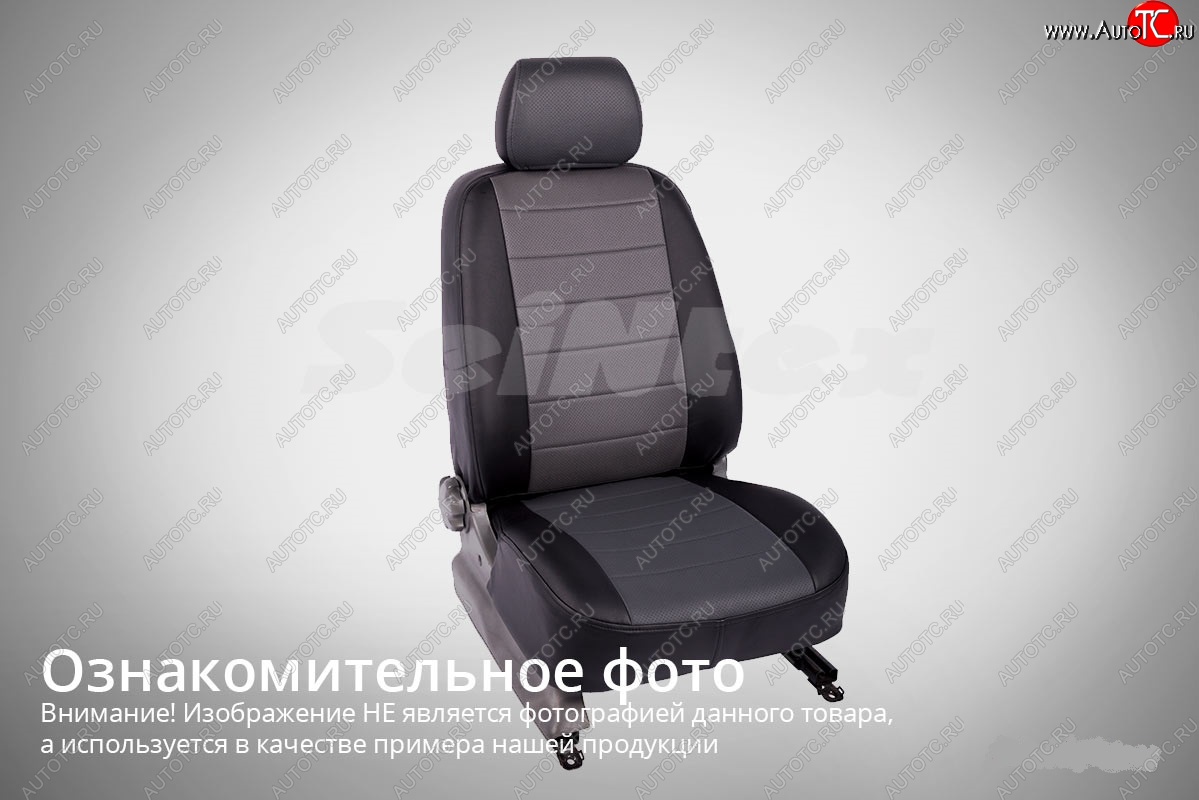 6 249 р. Чехлы для сидений SeiNtex (экокожа) Hyundai Accent седан ТагАЗ (2001-2012) (черный/серый)  с доставкой в г. Новочеркасск