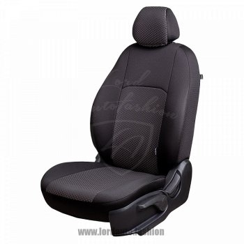 4 249 р. Чехлы для сидений Lord Autofashion Дублин (жаккард)  Hyundai Accent  седан ТагАЗ (2001-2012) (Черный, вставка Сеул серый)  с доставкой в г. Новочеркасск. Увеличить фотографию 1