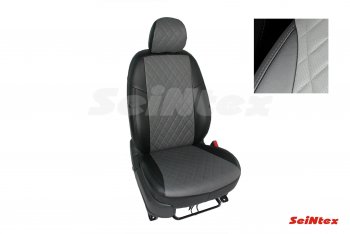 6 699 р. Чехлы для сидений Seintex (экокожа, ромб) Hyundai Accent седан ТагАЗ (2001-2012) (Черный+серый)  с доставкой в г. Новочеркасск. Увеличить фотографию 1