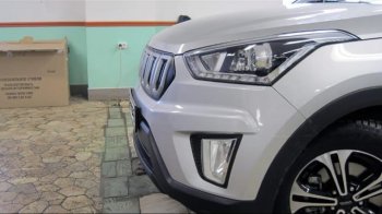 8 099 р. Решётка радиатора Next Hyundai Creta GS дорестайлинг (2015-2019) (цвет: Чёрный матовый с серебристым выделением ноздрей)  с доставкой в г. Новочеркасск. Увеличить фотографию 2