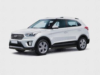 Защита переднего бампера (Ø63 мм, окрашенная) Russtal Hyundai Creta GS рестайлинг (2019-2021)  (цвет черный муар)