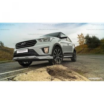 8 599 р. Накладка переднего бампера TopKontur Design  Hyundai Creta  GS (2015-2021) дорестайлинг, рестайлинг (Неокрашенная)  с доставкой в г. Новочеркасск. Увеличить фотографию 1