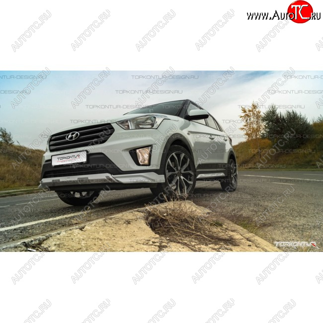 8 599 р. Накладка переднего бампера TopKontur Design Hyundai Creta GS рестайлинг (2019-2021) (Неокрашенная)  с доставкой в г. Новочеркасск