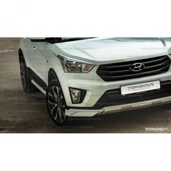 8 599 р. Накладка переднего бампера TopKontur Design  Hyundai Creta  GS (2015-2021) дорестайлинг, рестайлинг (Неокрашенная)  с доставкой в г. Новочеркасск. Увеличить фотографию 2