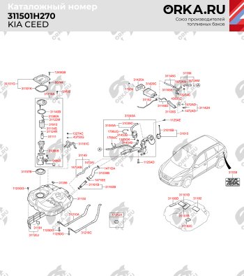 14 649 р. Бак топливный BAKPLAST (53 л., пластиковый) Hyundai I30 FD универсал дорестайлинг (2007-2010)  с доставкой в г. Новочеркасск. Увеличить фотографию 2