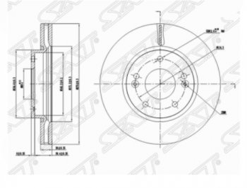 2 279 р. Передний тормозной диск SAT Hyundai Elantra HD (2006-2011)  с доставкой в г. Новочеркасск. Увеличить фотографию 1