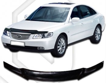 1 999 р. Дефлектор капота CA-Plastic  Hyundai Grandeur  TG (2005-2009) дорестайлинг (Classic черный, Без надписи)  с доставкой в г. Новочеркасск. Увеличить фотографию 1