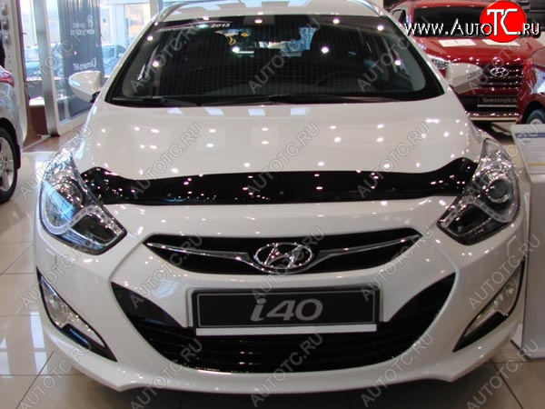 4 599 р. Дефлектор капота SIM Hyundai I40 1 VF дорестайлинг седан (2011-2015)  с доставкой в г. Новочеркасск