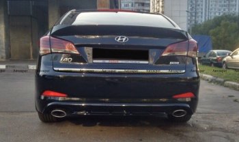 5 649 р. Юбка заднего бампера АВТОКРАТ Hyundai I40 1 VF дорестайлинг седан (2011-2015) (Неокрашенная)  с доставкой в г. Новочеркасск. Увеличить фотографию 4