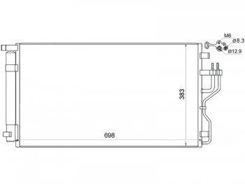 Радиатор кондиционера SAT Hyundai (Хюндаи) IX35 (ИX35)  LM (2009-2018), KIA (КИА) Sportage (Спортаж)  3 SL (2010-2016)