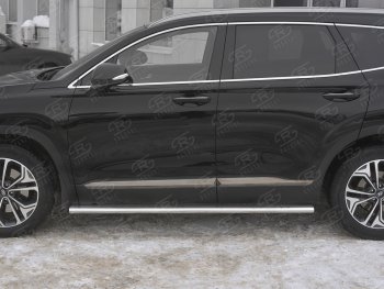 31 649 р. Пороги из трубы 120х60 овал с проступью Russtal Hyundai Santa Fe TM дорестайлинг (2018-2021)  с доставкой в г. Новочеркасск. Увеличить фотографию 3