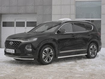 11 449 р. Защита переднего бампера (Ø42 мм, нержавейка) Russtal Hyundai Santa Fe TM дорестайлинг (2018-2021)  с доставкой в г. Новочеркасск. Увеличить фотографию 2