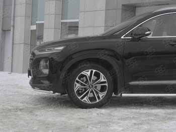 11 449 р. Защита переднего бампера (Ø42 мм, нержавейка) Russtal Hyundai Santa Fe TM дорестайлинг (2018-2021)  с доставкой в г. Новочеркасск. Увеличить фотографию 3