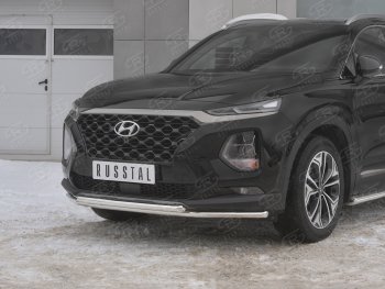 13 549 р. Защита переднего бампера из труб d42 Russtal Hyundai Santa Fe TM дорестайлинг (2018-2021)  с доставкой в г. Новочеркасск. Увеличить фотографию 3