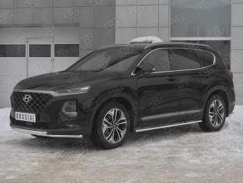 13 549 р. Защита переднего бампера из труб d42 Russtal Hyundai Santa Fe TM дорестайлинг (2018-2021)  с доставкой в г. Новочеркасск. Увеличить фотографию 4