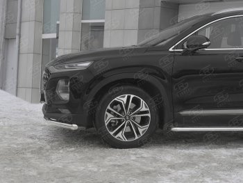 12 999 р. Защита переднего бампера (Ø63 мм, нержавейка) Russtal  Hyundai Santa Fe  TM (2018-2021) дорестайлинг  с доставкой в г. Новочеркасск. Увеличить фотографию 3