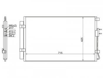 4 899 р. Радиатор кондиционера SAT  Hyundai Santa Fe  DM (2012-2016) дорестайлинг  с доставкой в г. Новочеркасск. Увеличить фотографию 1