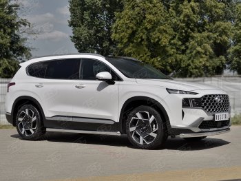 18 299 р. Защита переднего бампера (Ø63 мм, нержавейка) SLITKOFF Hyundai Santa Fe TM рестайлинг (2020-2022)  с доставкой в г. Новочеркасск. Увеличить фотографию 3