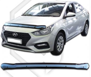 Дефлектор капота CA-Plastic Hyundai Solaris HCR седан дорестайлинг (2017-2020)