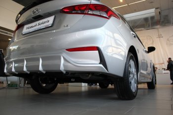 4 999 р. Накладка заднего бампера Автократ Hyundai Solaris HCR седан дорестайлинг (2017-2020) (Неокрашенная)  с доставкой в г. Новочеркасск. Увеличить фотографию 4