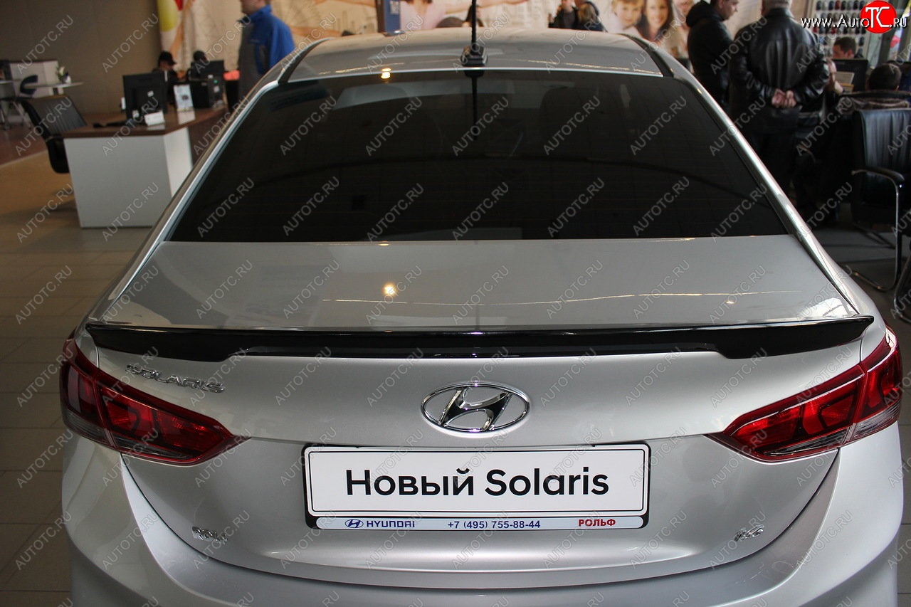 3 899 р. Спойлер на крышку багажника Автократ Hyundai Solaris HCR седан дорестайлинг (2017-2020) (Неокрашенный)  с доставкой в г. Новочеркасск