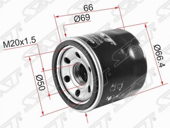 178 р. Фильтр масляный (1.4, 1.5, 2.0, 2.5) SAT (картридж) Mazda 2/Demio DJ IV (2014-2019)  с доставкой в г. Новочеркасск. Увеличить фотографию 1