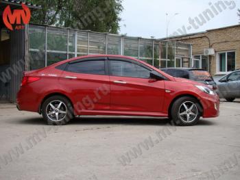 5 999 р. Пороги накладки ZEUS  Hyundai Solaris  RBr (2010-2017) седан дорестайлинг, хэтчбэк дорестайлинг, седан рестайлинг, хэтчбэк рестайлинг (Неокрашенный)  с доставкой в г. Новочеркасск. Увеличить фотографию 1