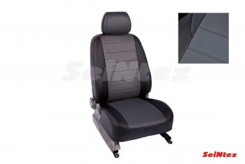 6 249 р. Чехлы для сидений Seintex (экокожа)  Hyundai Solaris  RBr (2010-2017) хэтчбэк дорестайлинг, хэтчбэк рестайлинг (Черный+серый)  с доставкой в г. Новочеркасск. Увеличить фотографию 1