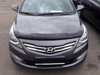 Дефлектор капота SIM Hyundai (Хюндаи) Solaris (Солярис)  RBr (2014-2017) RBr седан рестайлинг, хэтчбэк рестайлинг