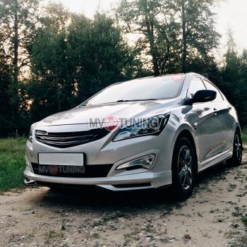 6 999 р. Решётка радиатора ZEUS Hyundai Solaris RBr хэтчбэк рестайлинг (2014-2017) (Неокрашенная)  с доставкой в г. Новочеркасск. Увеличить фотографию 2